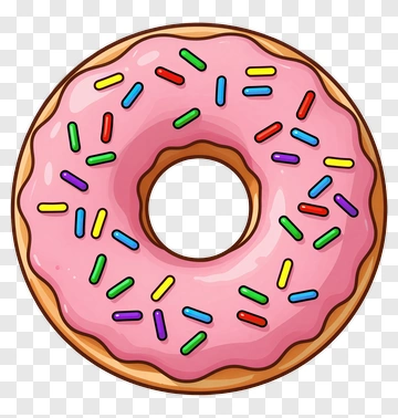Colorful Donut With Sprinkles PNG