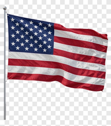 American Flag Waving In The Wind PNG
