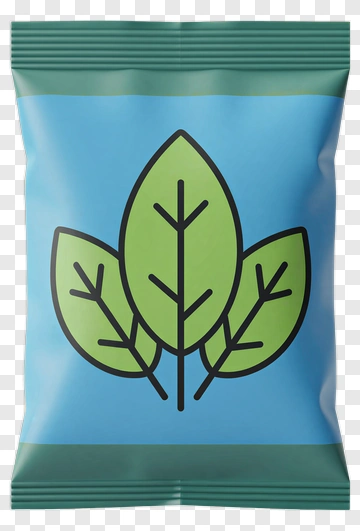 Leaf Pattern Snack Packaging PNG