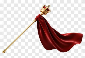 Royal Scepter With Crown And Red Cape PNG