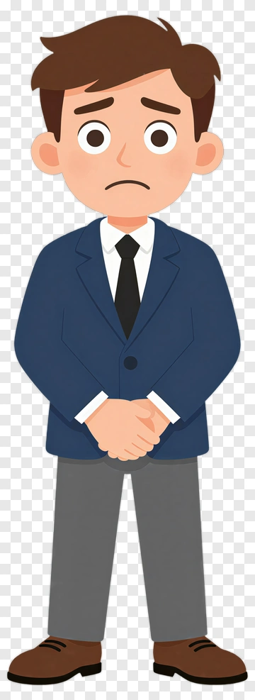 Concerned Businessman Standing With Arms Crossed PNG