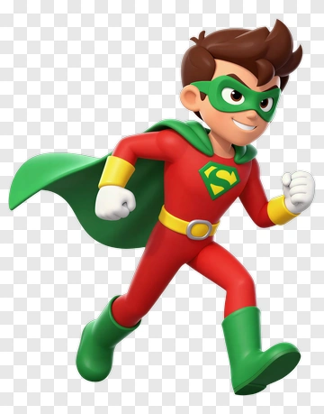 Cartoon Superhero Running PNG