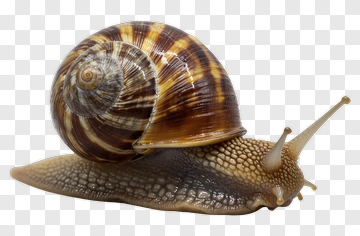 Snail With A Striped Shell PNG