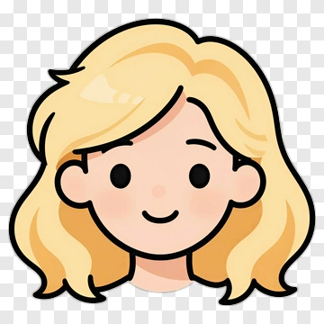 Cartoon Girl With Blonde Hair PNG