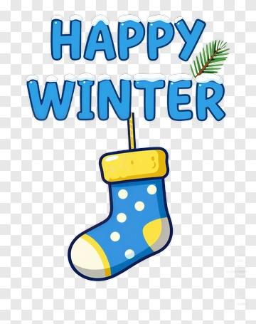 Happy Winter Stocking Decoration PNG