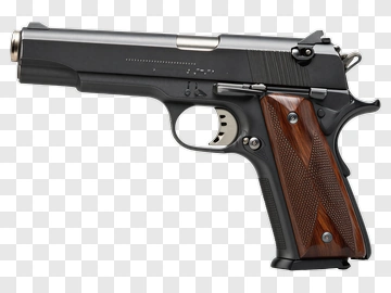 Handgun With Wooden Grip PNG