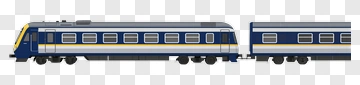 Train Carriage With Blue And Yellow Accents PNG