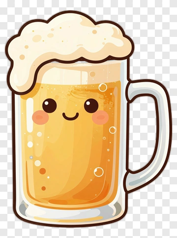 Cartoon Beer Mug With Smiling Face PNG