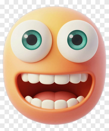 Cartoon Face With Big Eyes And Smile PNG