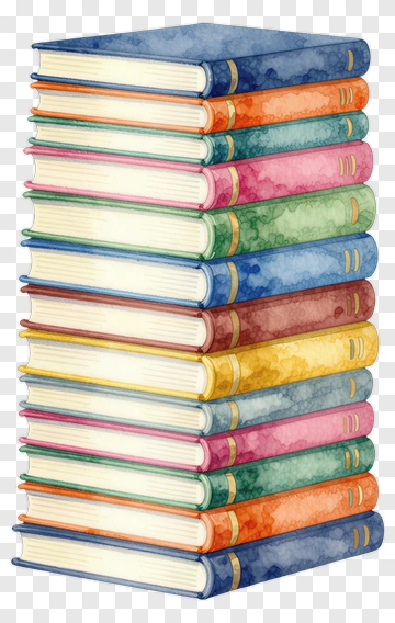 Colorful Stack Of Books PNG