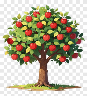Colorful Apple Tree PNG
