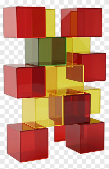 Colorful Transparent Block Structure PNG