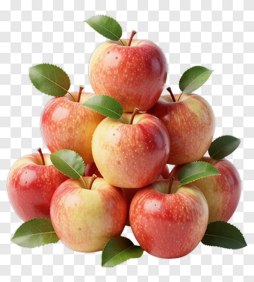 Fresh Red Apples With Green Leaves PNG