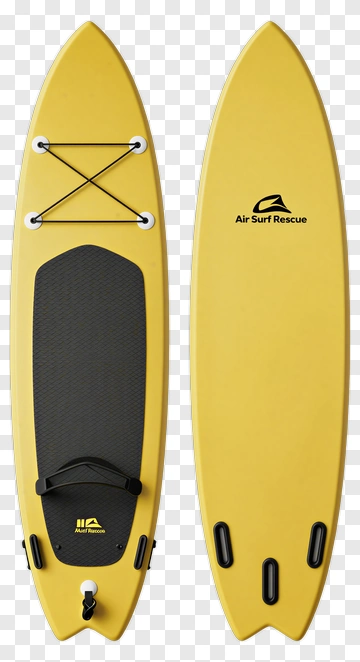 Yellow Surfboard With Black Grip Pad PNG