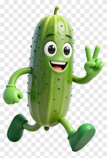 Cartoon Pickle Character Running PNG
