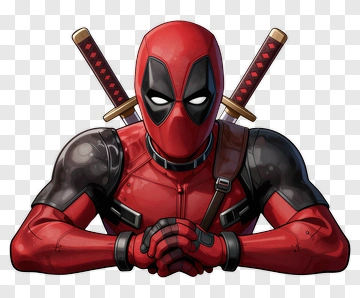 Deadpool Character With Swords PNG