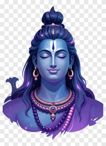 Stylized Blue Lord Shiva Portrait PNG
