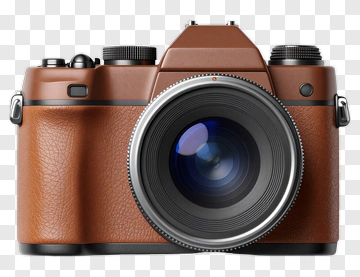 Brown Camera With Lens PNG