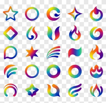 Colorful Abstract Shapes And Icons PNG