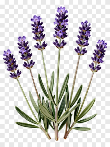 Lavender Plant With Purple Flowers PNG