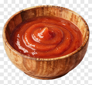Wooden Bowl Of Ketchup PNG