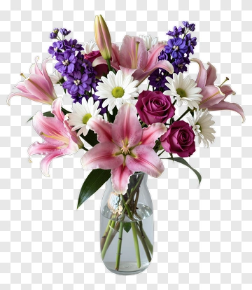 Flower Bouquet In A Vase PNG