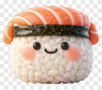 Cute Sushi Character With Salmon And Rice PNG