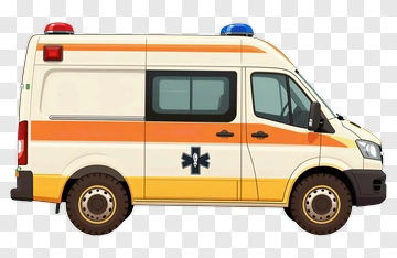 Ambulance Vehicle With Emergency Lights PNG