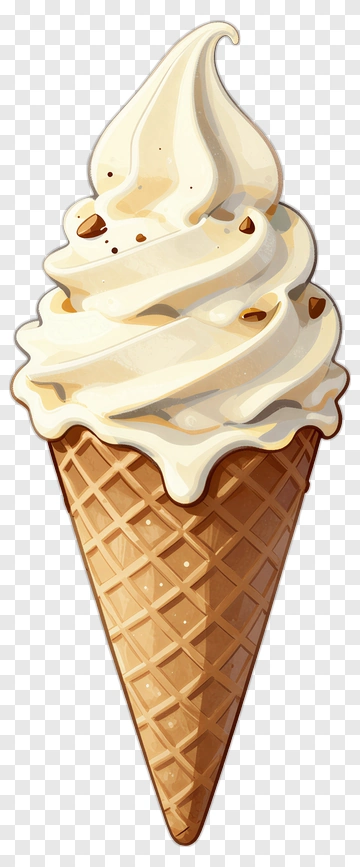 Ice Cream Cone With Swirled Topping PNG