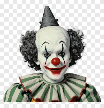 Clown With A Red Nose And Striped Costume PNG