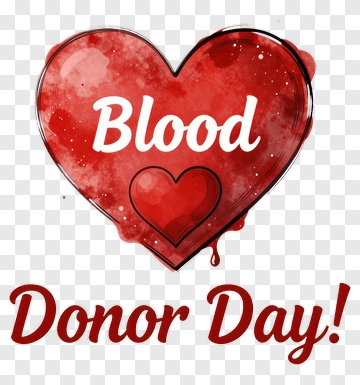 Blood Donor Day Heart Illustration PNG