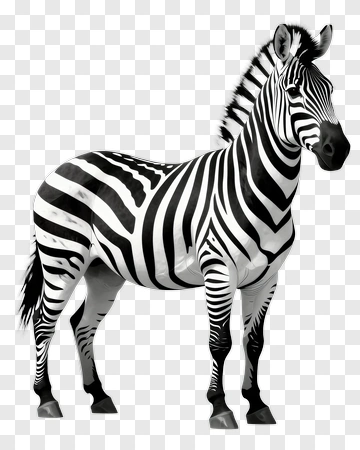 Realistic Zebra Standing PNG