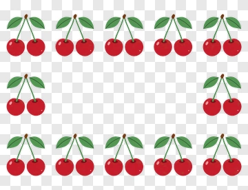 Colorful Cherry Pattern PNG