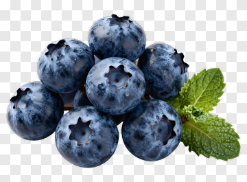 Fresh Blueberries With Mint Leaves PNG