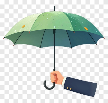 Hand Holding A Green Umbrella PNG