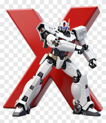 3D Robot Posing With Red X PNG