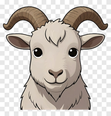Cartoon Goat Face PNG