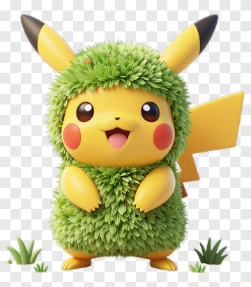 Pikachu In A Grass Costume PNG