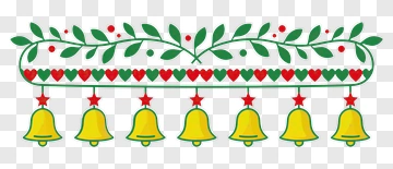 Colorful Christmas Bell Garland PNG