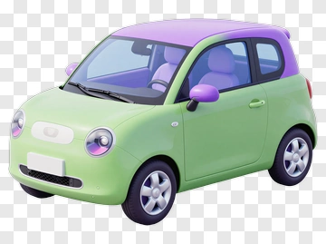 Colorful Small Car PNG