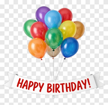 Colorful Balloons With Happy Birthday Banner PNG