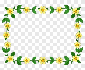 Flower Frame With Yellow Flowers PNG