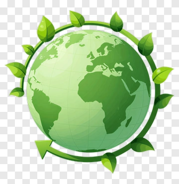 Green Earth With Leaves PNG