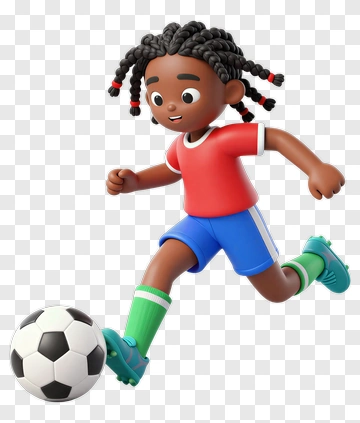 Cartoon Soccer Player Kicking A Ball PNG