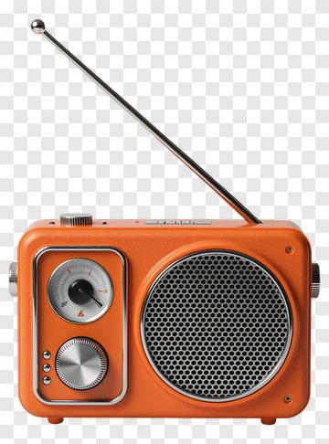 Orange Retro Radio PNG