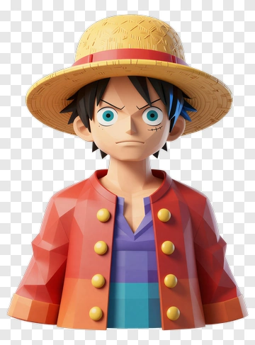 3D Cartoon Character Wearing A Straw Hat PNG