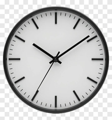 Black Wall Clock With Minimalist Design PNG