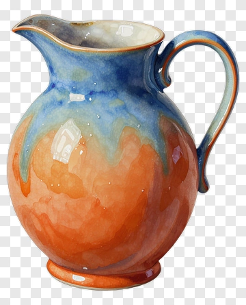 Colorful Watercolor Pitcher PNG