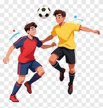 Football Players Kicking A Soccer Ball PNG