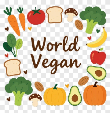 World Vegan Food Illustration PNG